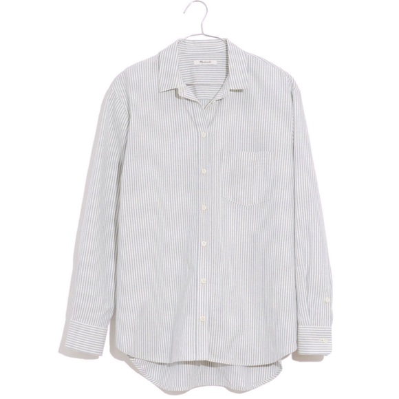 Madewell cotton viscose striped button down shirt size Small - Picture 1 of 8